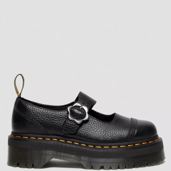 Dr. Martens Addina Flower Buckle Leather Platform Mary Jane Shoes - Picture 9 of 12